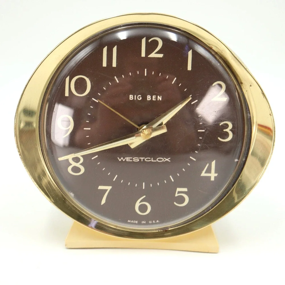 Vintage Westclox Big Ben Alarm Clock Wind Up Gold Trim Art Decor PARTS or REPAIR
